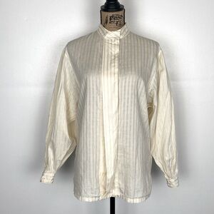 Linda Allard Ellen Tracy Vintage Top Size 14 Prairie Cottagecore Hidden Button